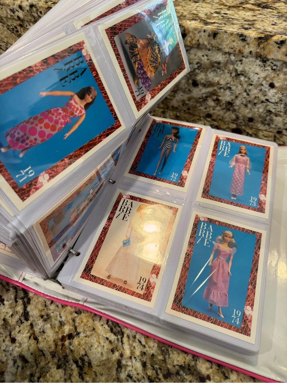 Barbie trading card lot with album